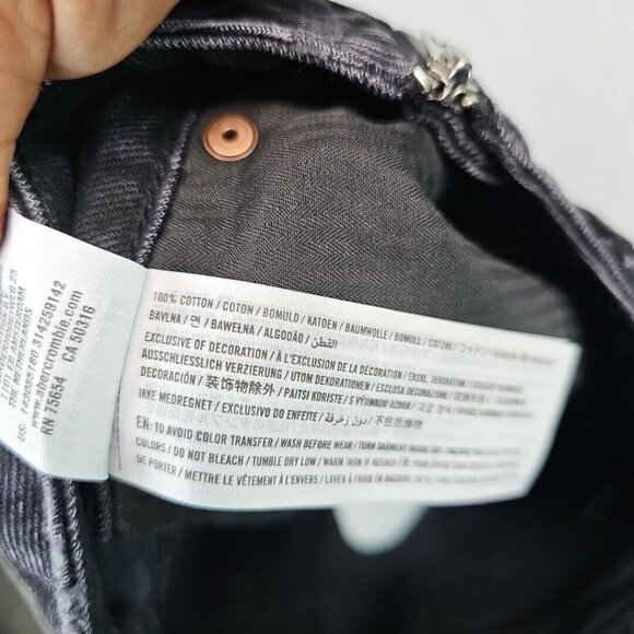 Abercrombie & Fitch Zoe Natural Rise Vintage A-Line Skirt Womens 2 Black Grunge - Picture 4 of 7